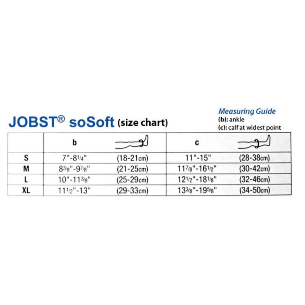 Jobst SoSoft Compression Ribbed Knee High Socks | Womens M, Black 15-20 mmHg - Picture 3 of 3